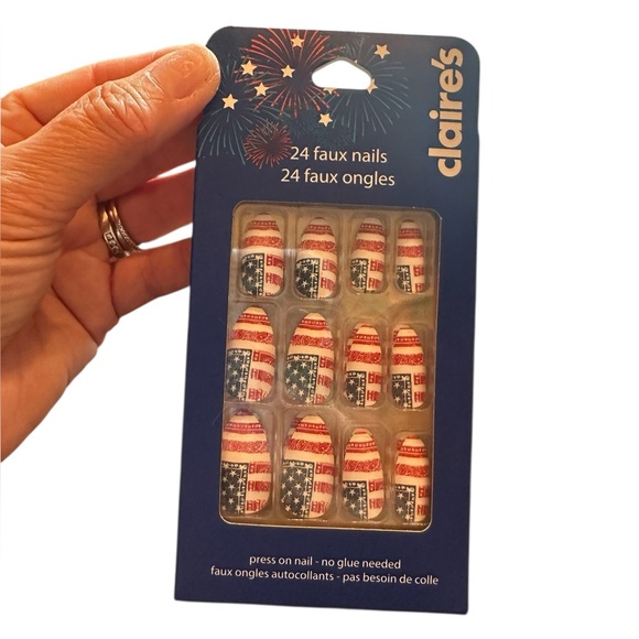 Claire's Other - Claire’s Patriotic Red White and Blue Press on Nails